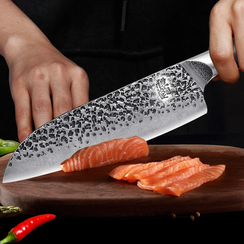 

Hand forged chef's knife cooking knife kitchen knife professional chef's knife sharp fish knife Tang Knife 5CR15MOV steel