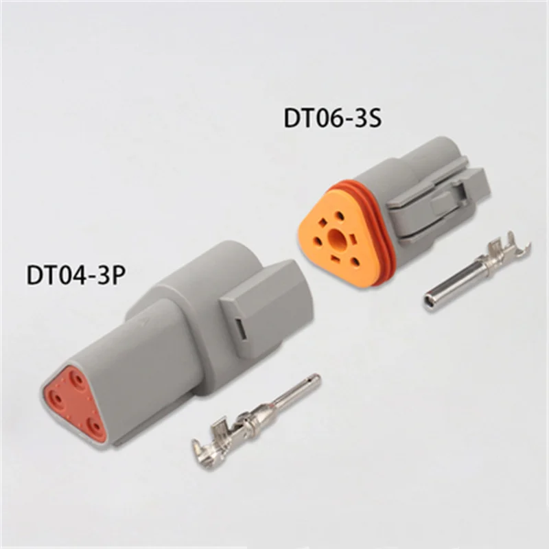 

100 sets Kit 3 Pin Waterproof Electrical Wire Connector Plug Deutsch Style Enhanced Seal Shrink Boot Adapter DT06-3S DT04-3P