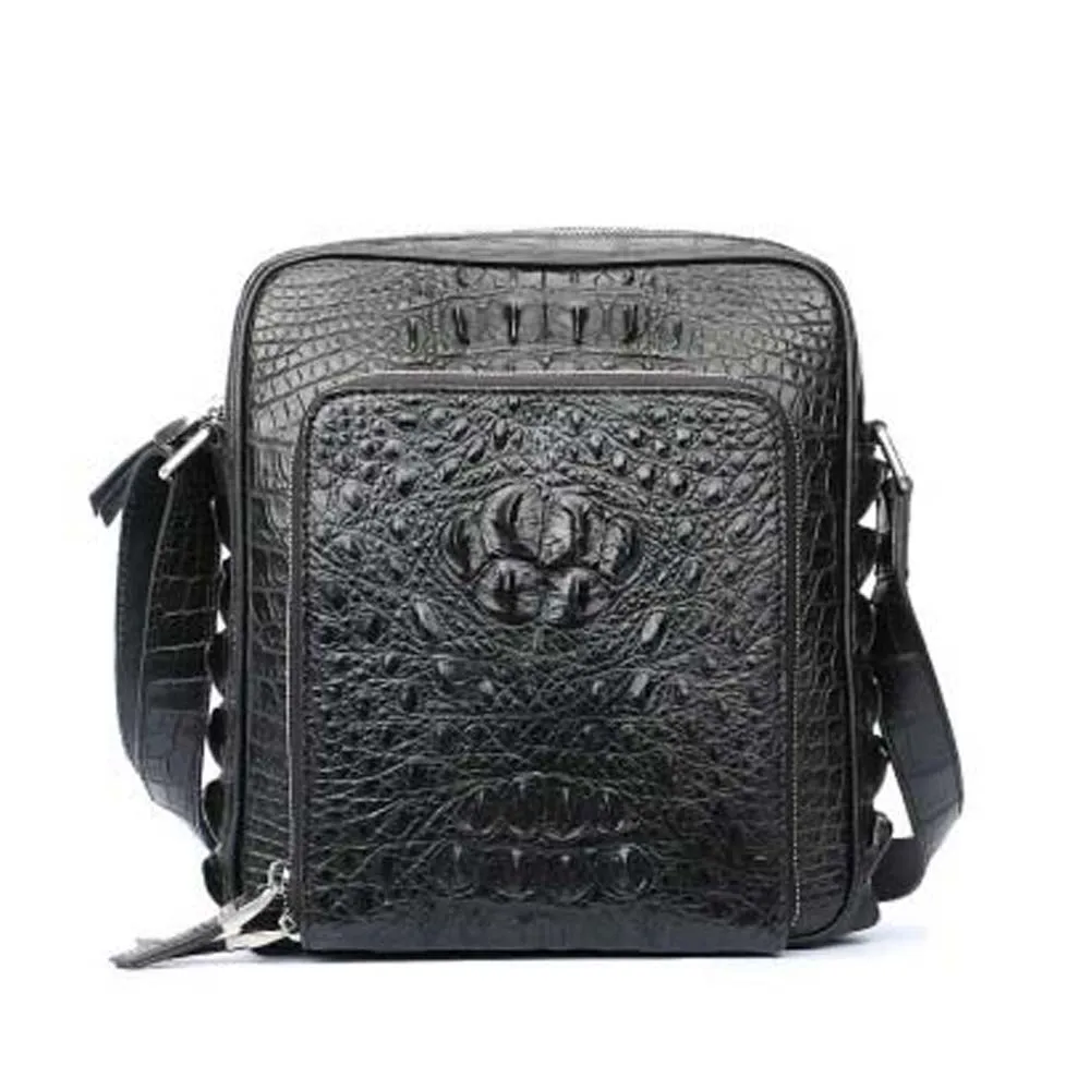 

madun new crocodile bag single shoulder bag male Inclined shoulder bag multi-function zipper business men crocodile bag