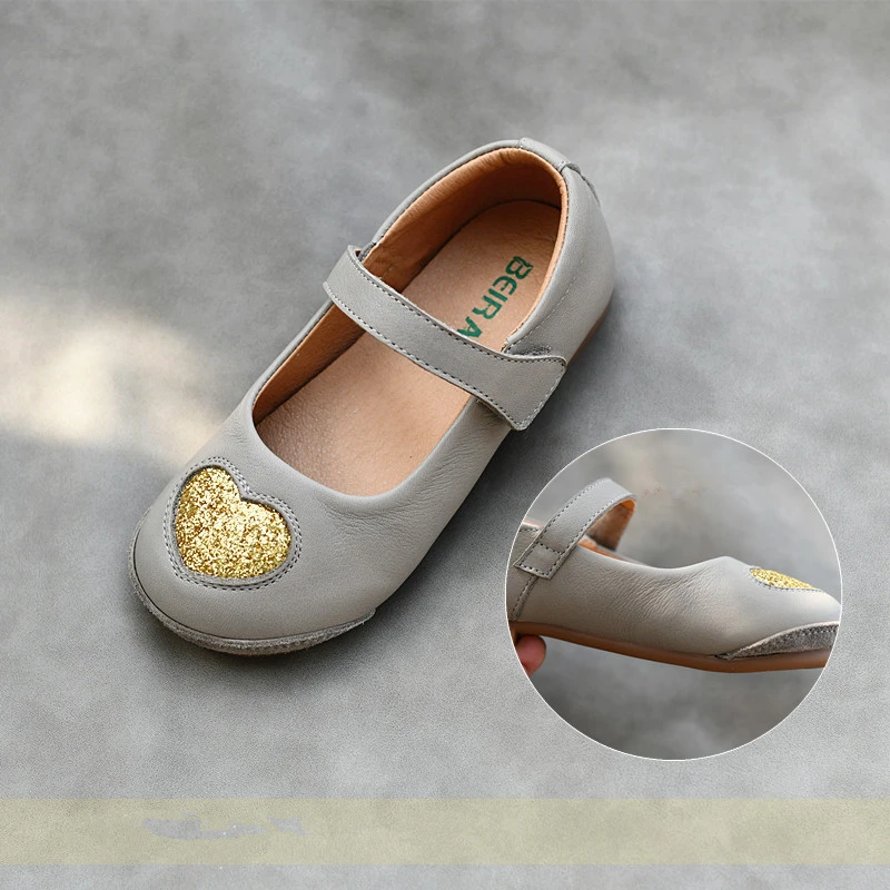 Full-grain Leather Girls Casual Shoes Kickproof Design Princess Baby Shoes Genuine Leather Children Sandals Kids Shoes