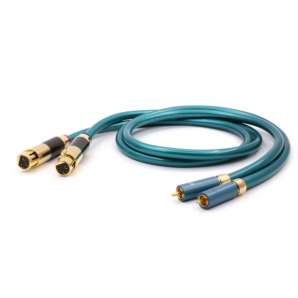 

PAIR 0.5M-2M High Purity Ortofon Hifi Gold Carbon fiber XLR Female to RCA Male Cable OCC Interconnect cable line wire