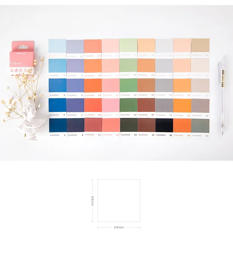 45pcs Pantone Stickers Set 44mm Mini Color Card Sticker Label Tag Decoration Seal Journal Diary Book School Student Gift A6398