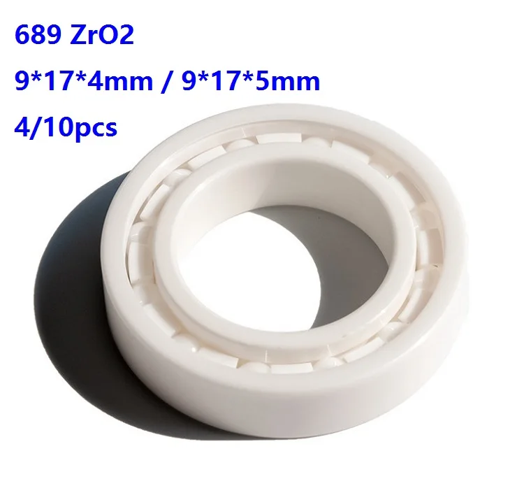 

4/10pcs 689 9*17*4mm / 9*17*5mm Zirconia Ceramic deep groove ball bearings ZrO2 Full Ceramic bearing