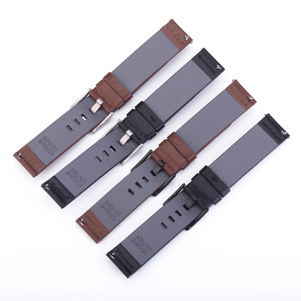 Italian Oily Genuine Leather Watch Band 18 20mm 22mm 24mm For Samsung Galaxy Watch 42mm 46mm SM-R810/R800 Quick Release Strap