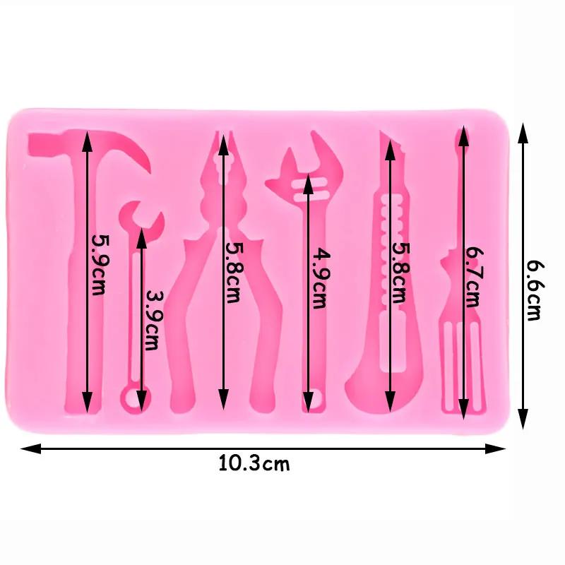 3D Hardware Screws Hammer Wrench Silicone Mold Spanner Scissors Cake Decorating Tools Gear Cupcake Fondant Chocolate Candy Mould