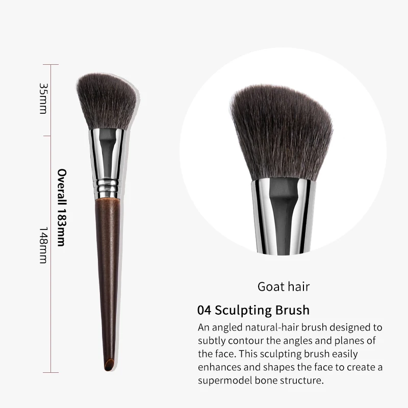 OVW 1Pcs Oblique Head Blush Makeup Brush Face Cheek Contour Cosmetic Powder Foundation Blush Brush Angled Makeup Brush Tools