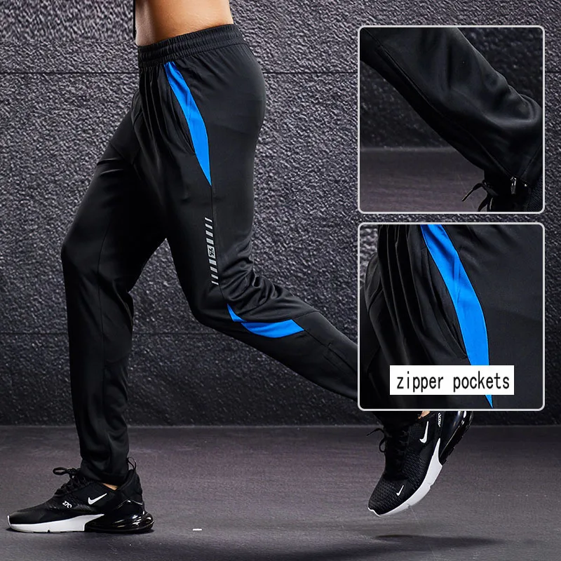 Pantaloni sportivi da uomo pantaloni da corsa con tasche con cerniera allenamento e Jogging pantaloni da uomo pantaloni da palestra per uomo