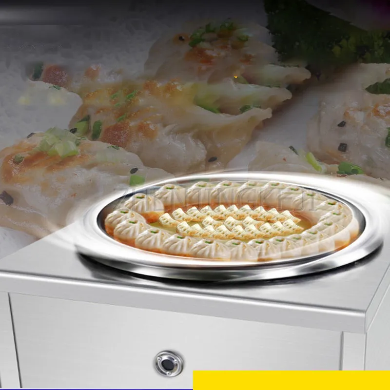 상업용 물 튀김 만두 기계, 자동 스핀 가스 냄비 설정, 스톨 베이킹 팬케이크 타이밍 요리