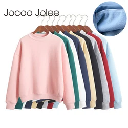 Casual Solid Hoodies Women Autumn Long Sleeve Neck Loose Sweatshirts Korean Harajuku Oversized Top Streetwear Pullover Jumper