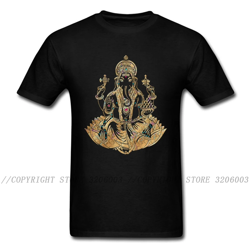 Fashion 2024 Golden Ganesha Men T-shirt Stylish Indian God Digital Print Male Family Gift T Shirt Father's Day Tshirt