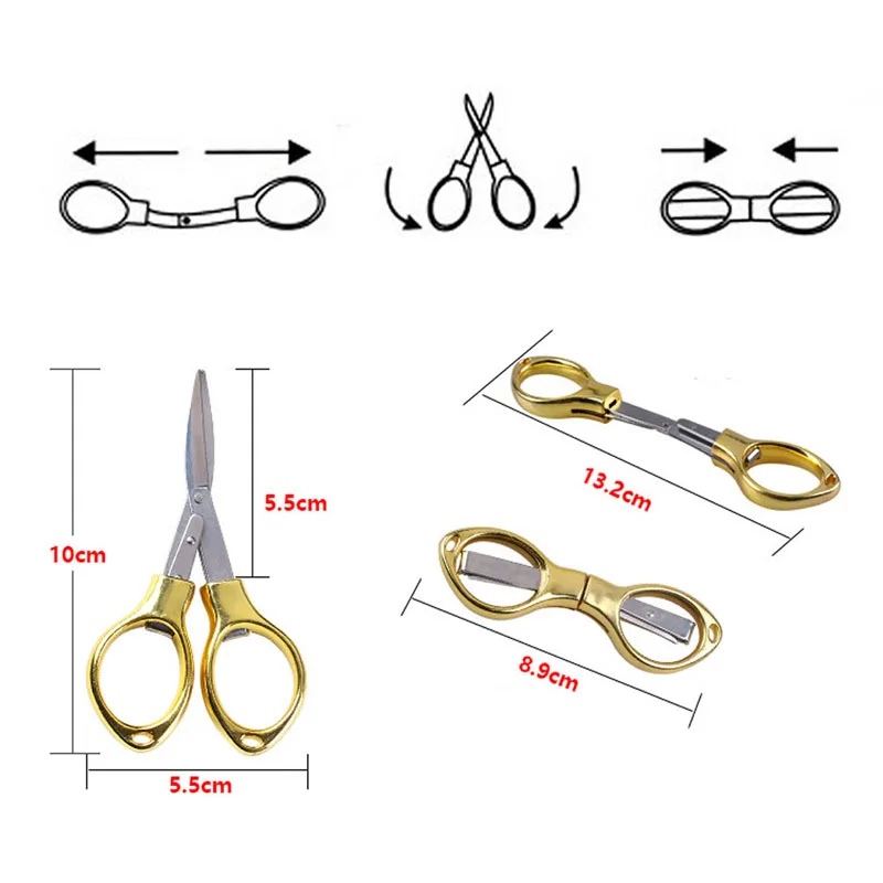สแตนเลสพับกรรไกร Keychain Scissor ตกปลา Cutter แคมป์