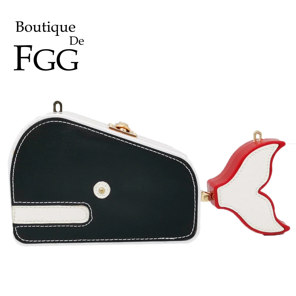 

Boutique De FGG Crab\Cat\Duck\Dog\Elephant\Whale Women Casual Messenger Bags Ladies Small Crossbody Bag Chain Shoulder Handbag