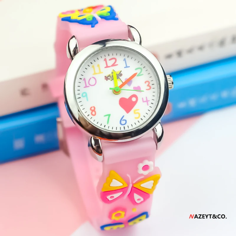 

Highqualitychildrennewfashioncartoonwatchlittleboysgirlslovelyheartdialsimplefacequartzwatchkids3Dcolorfulsiliconestrapclock