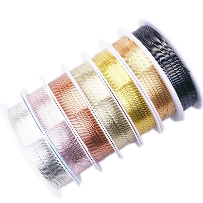 Colorfast Copper Wire For Bracelet Necklace Jewelry DIY Accessories 0.2/0.25/0.3/0.5/0.6/1.0mm Craft Beading Wire HK018