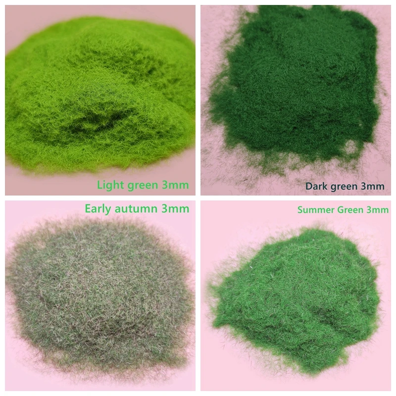 30g Grass Powder Miniature Scene Model Material Blend Turf Flock Lawn STATIC GRASS Powder Hobby Craft Accessory 3MM/5MM/8MM