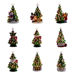 Customized 2021 table decoration LED lighting gift snowman ceramic Christmas tree (minimum order of 1000 pieces)