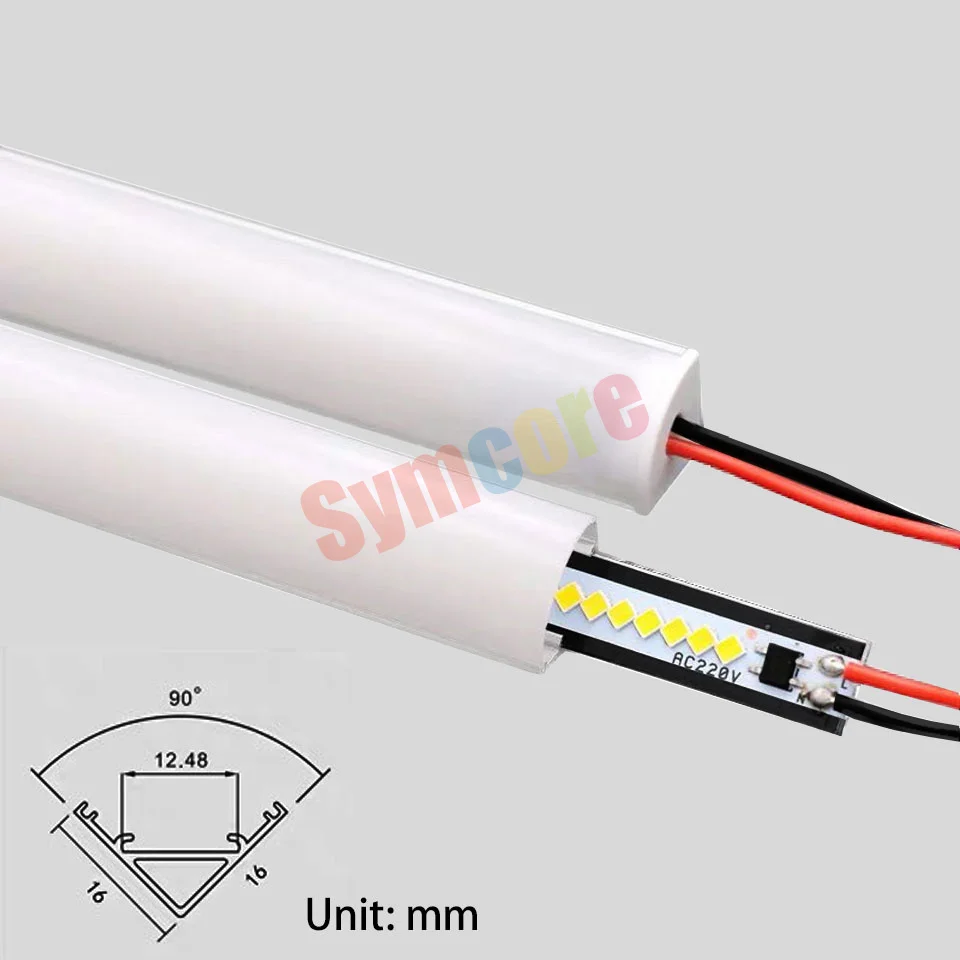 4pcs LED Cabinet Bar Light AC220V 30cm 40cm 50cm 60cm V shape Triangle Wall Corner Hard Rigid Strip Kitchen Cabinet Lamp