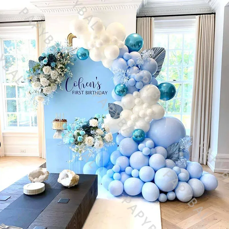 138pcs Blue Arch Garland Kit Balloon Set For Wedding Birthday Baby Shower Balloons DIY Party Decoration Supplies Globos