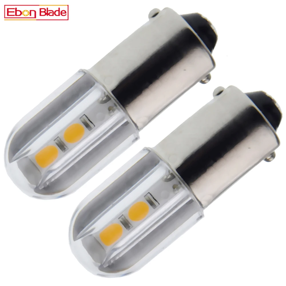 2szt BA9S T11 T4W Żarówka LED Kontrolka 6V 12V 24V 48V 60V 110V 220V Wewnętrzna lampa przyrządów Ciepłe białe oświetlenie robocze
