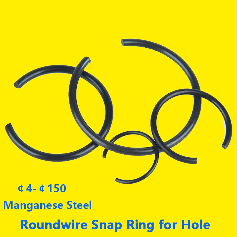 Round Wire Snap Rings for Hole Snap Ring Retainer Circlips Hole Wire Snap Rings for Hole 65 Manganese Steel Circlips  4-￠150