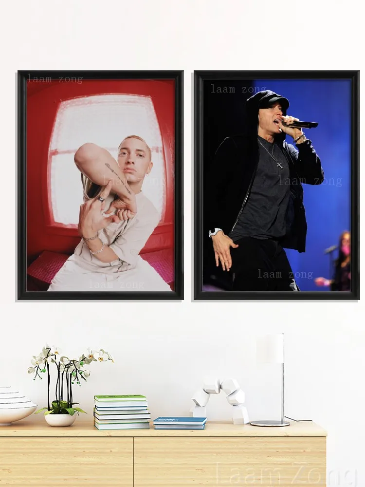 Eminem Artwork Music Hip Hop Singer Rap Rapper Poster Art Silk Prints, Room Wall Stiker, Home Decor