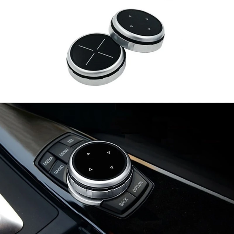 Aluminum Multimedia Control Knob Button Cover Cap For BMW 1 2 4 3 5 Series X1 X3 X5 X6 GT iDrive F30 E90 E92 E60 E61 Car Styling