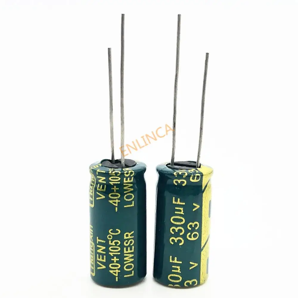 63v 330uf 10*20 capacitor eletrolítico de alumínio da baixa impedância de alta frequência 330uf 63v 20%