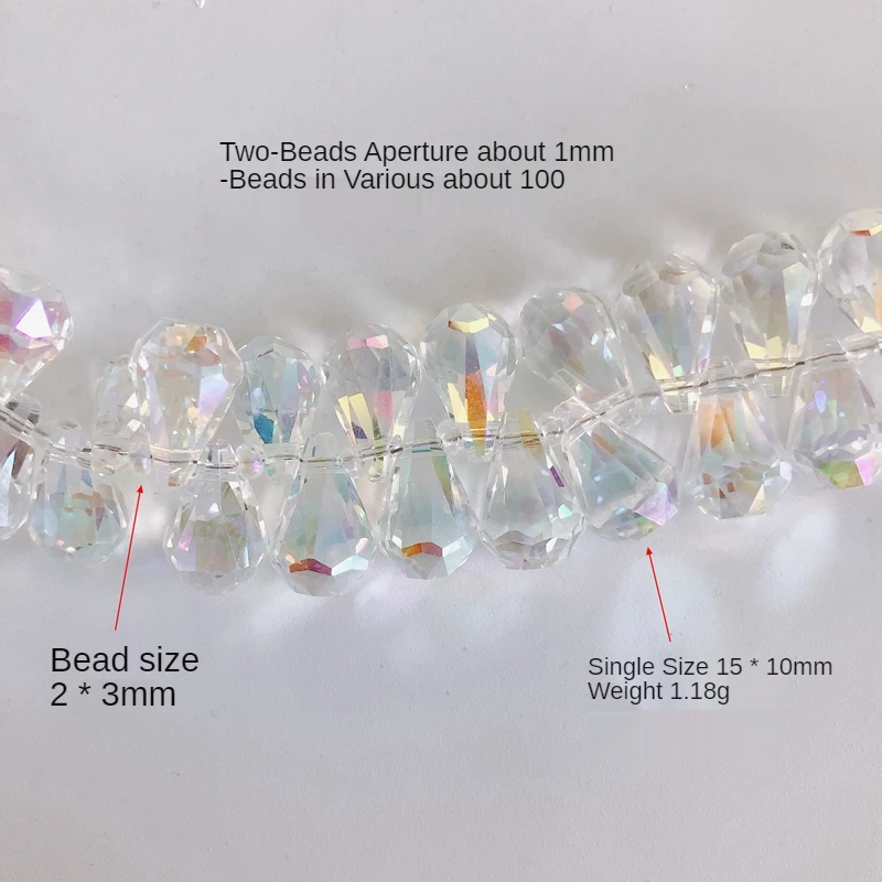 DIY Jewelry Accessories Symphony Transparent Multi-faceted Drop Glass Loose Beads Material (1 Pack Sale)