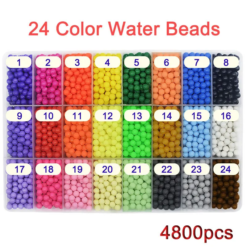 15/24 Grid Multicolor DIY Water Spray Beads Toys Education 3D Puzzle Craft Handmade Sticky Bead Educational Toy for Kids Gift