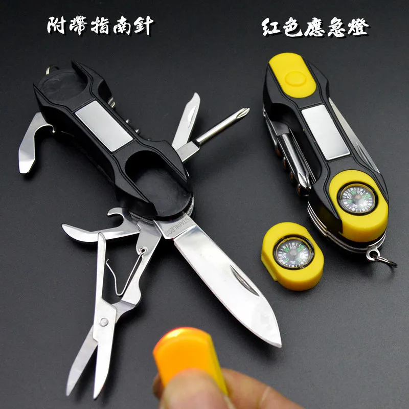 Outdoor stainless steel multipurpose tools, Multi-purpose folding knife, Swiss Knife, Camping knife,compass