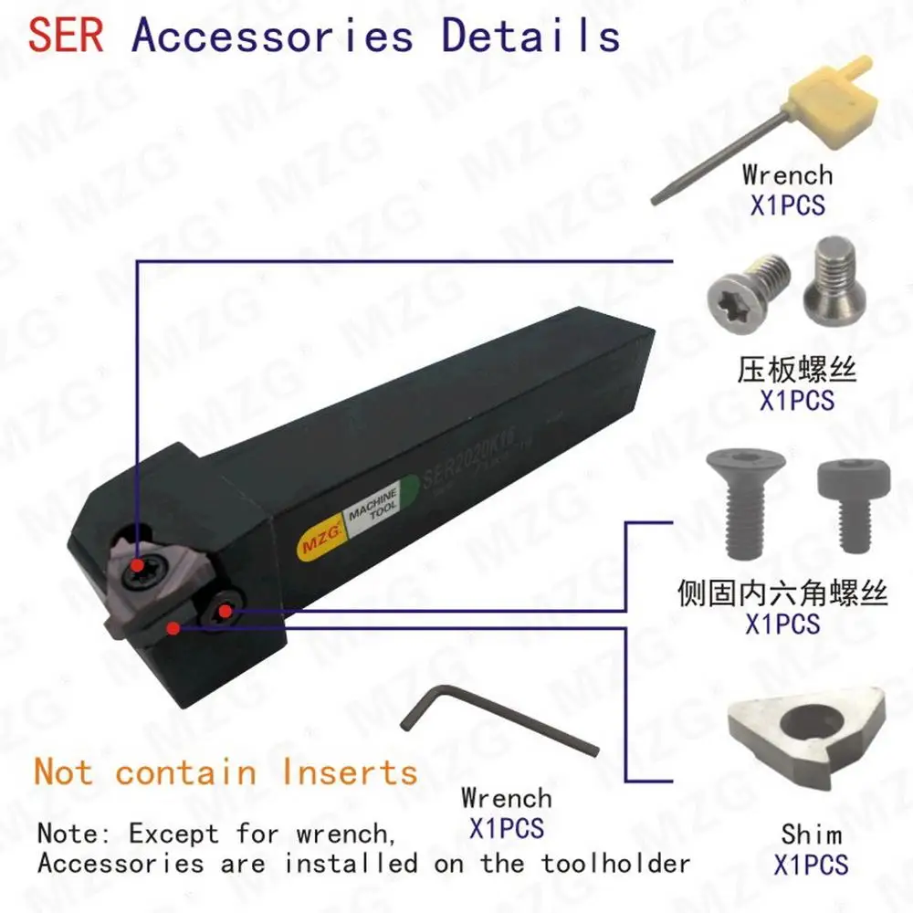 Imagem -05 - Mossask Ser Externo Cnc Cortador de Giro Rosca da Haste Rosqueada Inserções 11er 16er Insers de Carboneto Lathe Suportes de Ferramentas de Rosqueamento