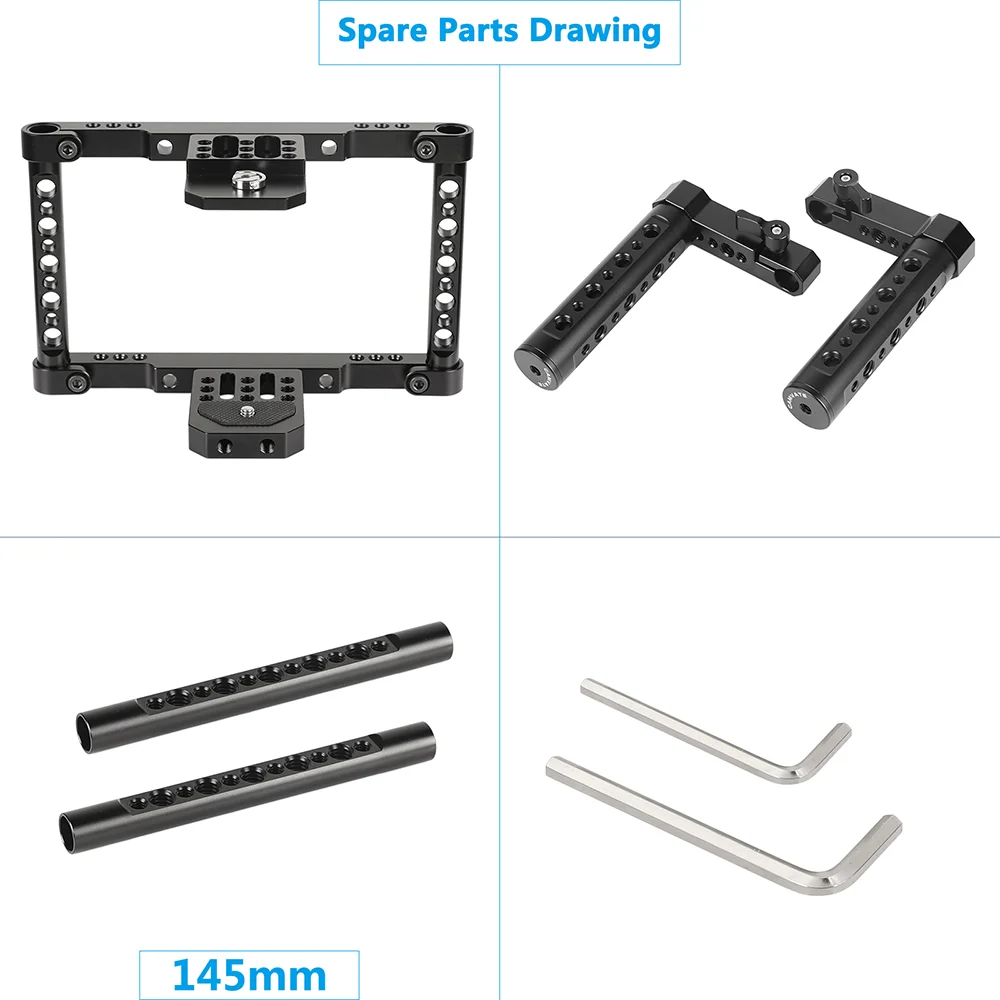 CAMVATE Director’s Monitor Cage Rig With Adjustable Dual Cheese Handgrip For 5\