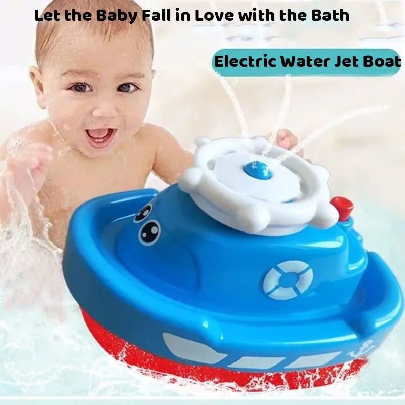 Brinquedos de banho do bebê dos desenhos animados elétricos adorável água spray barco chuveiro do bebê natação brinquedos crianças presentes aniversário playmate