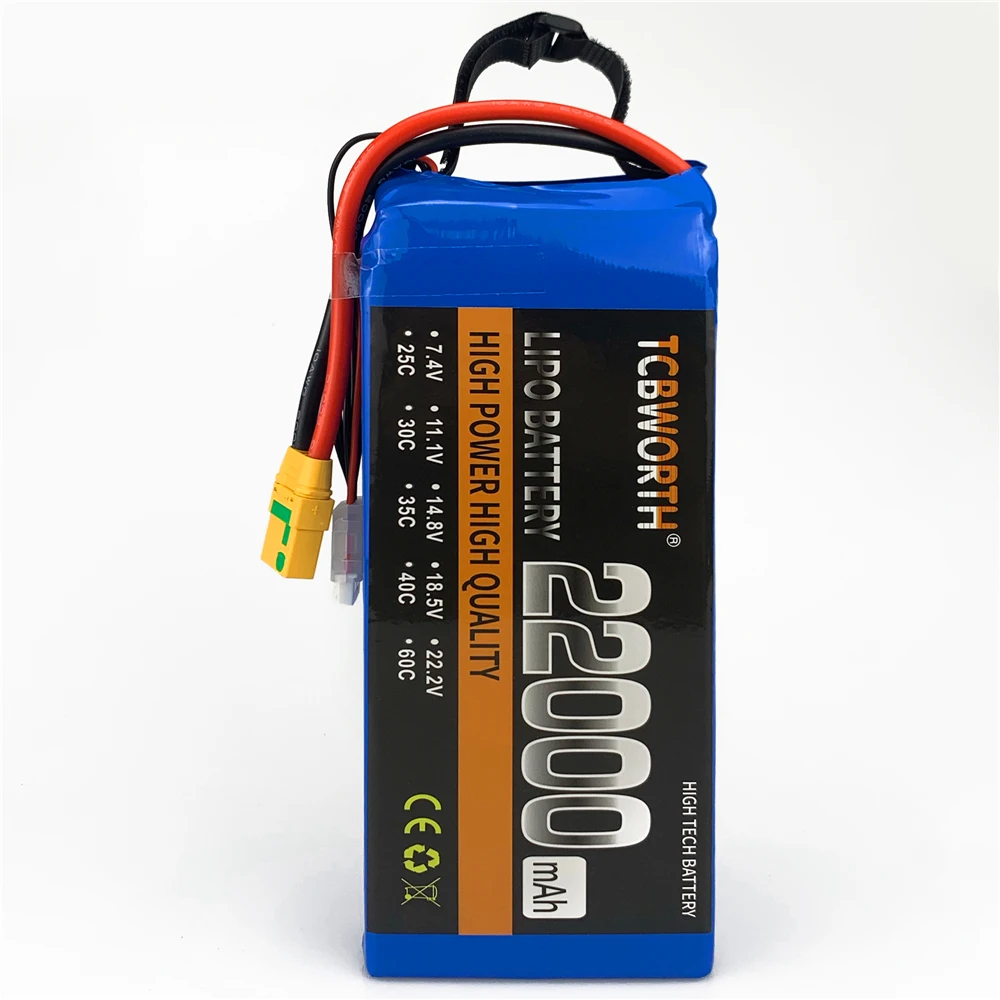 Batteria RC LiPo 6S 22.2V 22000mAh 25C 35C per RC Car Airplane Tank Drone Toy modelli 6s batterie RC aerei agricoli LiPo