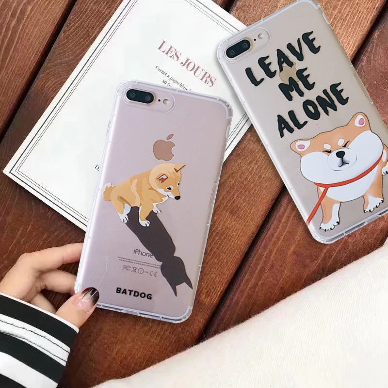 Japan Ins Shiba Inu Akita Dog Cute Cartoon Phone Case for IPhone 11 Pro Max 6 6s 7 8 Plus X Xs Max Xr Clear Soft Cover Fundas