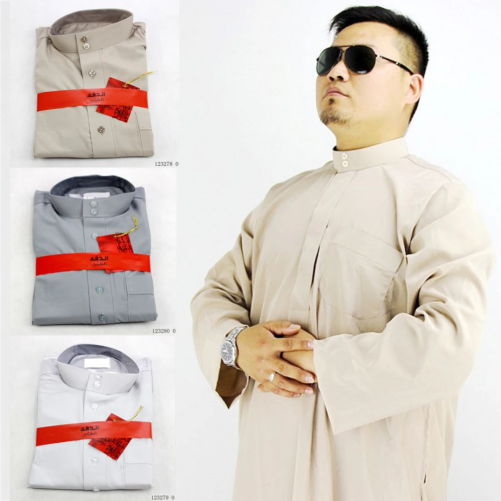 Ropa islámica tradicional de Jubba Thobe Abaya para hombres árabes, túnicas musulmanas de Kaftan, Arabia Saudita, Dubai, Turk, Mubarak, vestidos de oración