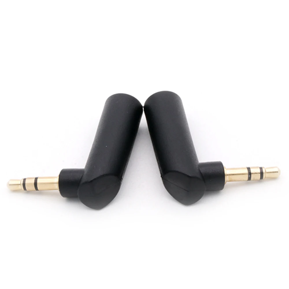 1pc Gold-plated Connector 2.5/3.5 jack Right Angle Female to 3.5mm 2/3Pole Male Audio Stereo Plug L Shape Jack Adapter Connector