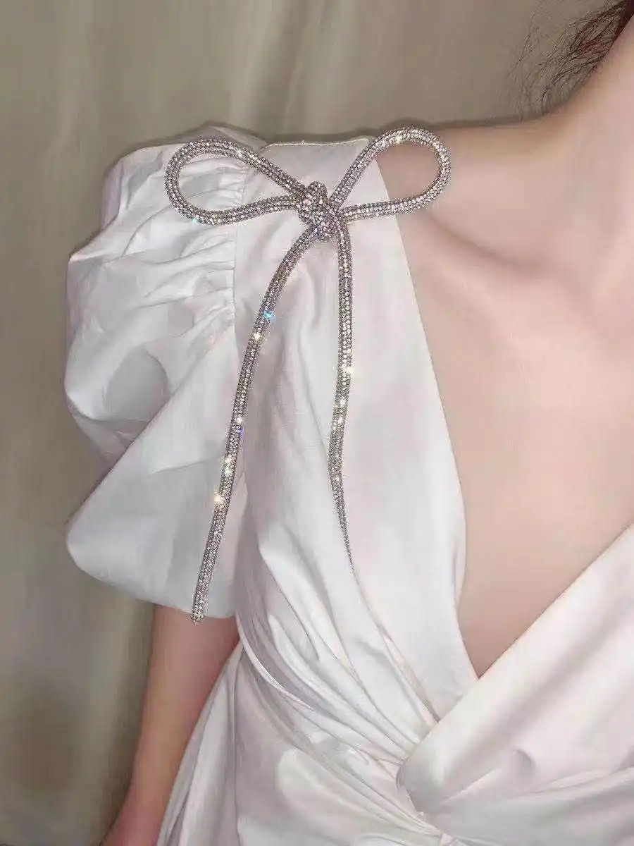 NUOVO Fiocco di Strass Spille per il Vestito Delle Donne Grande Elegante Bowknot decorazione Spille di Stile di estate di Alta Qualità Spilla Regalo