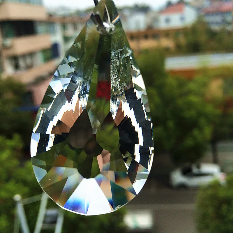 New Arrived 48pcs/lot 50mm Clear K9 Glass Crystal Prisms Pendants Chandeliers Parts Lustres Rainbow Lamp Light Hang Drops Diy