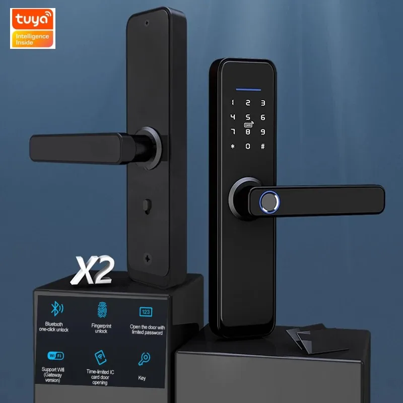 

Tuya APP Fingerprint Lock,Electronic Digital WiFi Smart Door Lock Password RFID Card Key Fingerprint APP Unlock Security Home