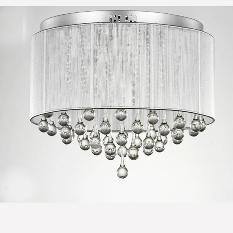 

Free Shipping Best Selling Modern Simple Tabric Crystal Ceiling Chandelier Lights With Name Brand 32*45cm Diamater