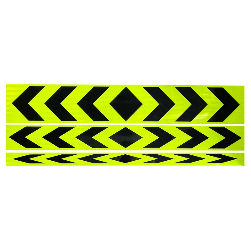 Roadstar 1Set=3Pieces Reflective Car Sticker with Arrow Printed Warning Tape for Car Truck Decals Road Safety