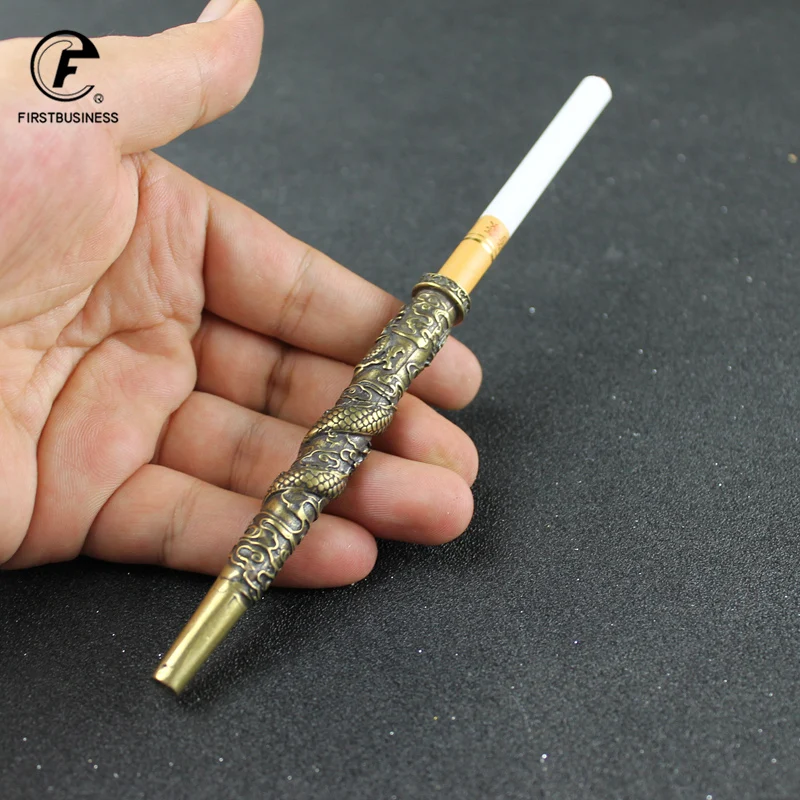 New Copper Dragon Smoke Pipes Cigarette Pipe Tobacco Brass Retro Smoking Pipe Mouthpiece Cigarette Holder Husband Father's Gift