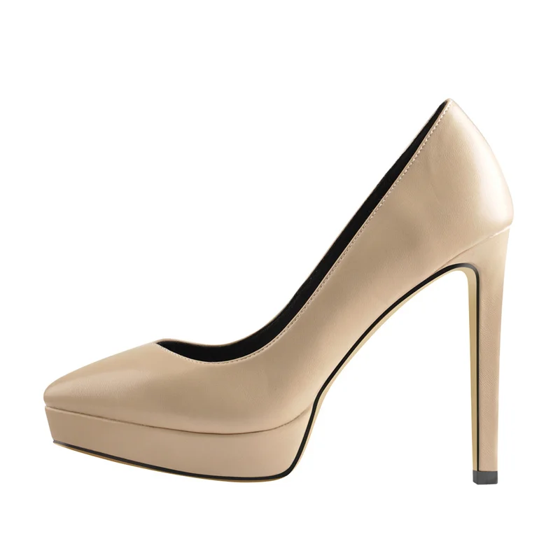 Onlymaker Women Pointed Toe Platform 12CM Stiletto Heels Slip On Pumps Dress Party Dress Sexy Fashion Pumps