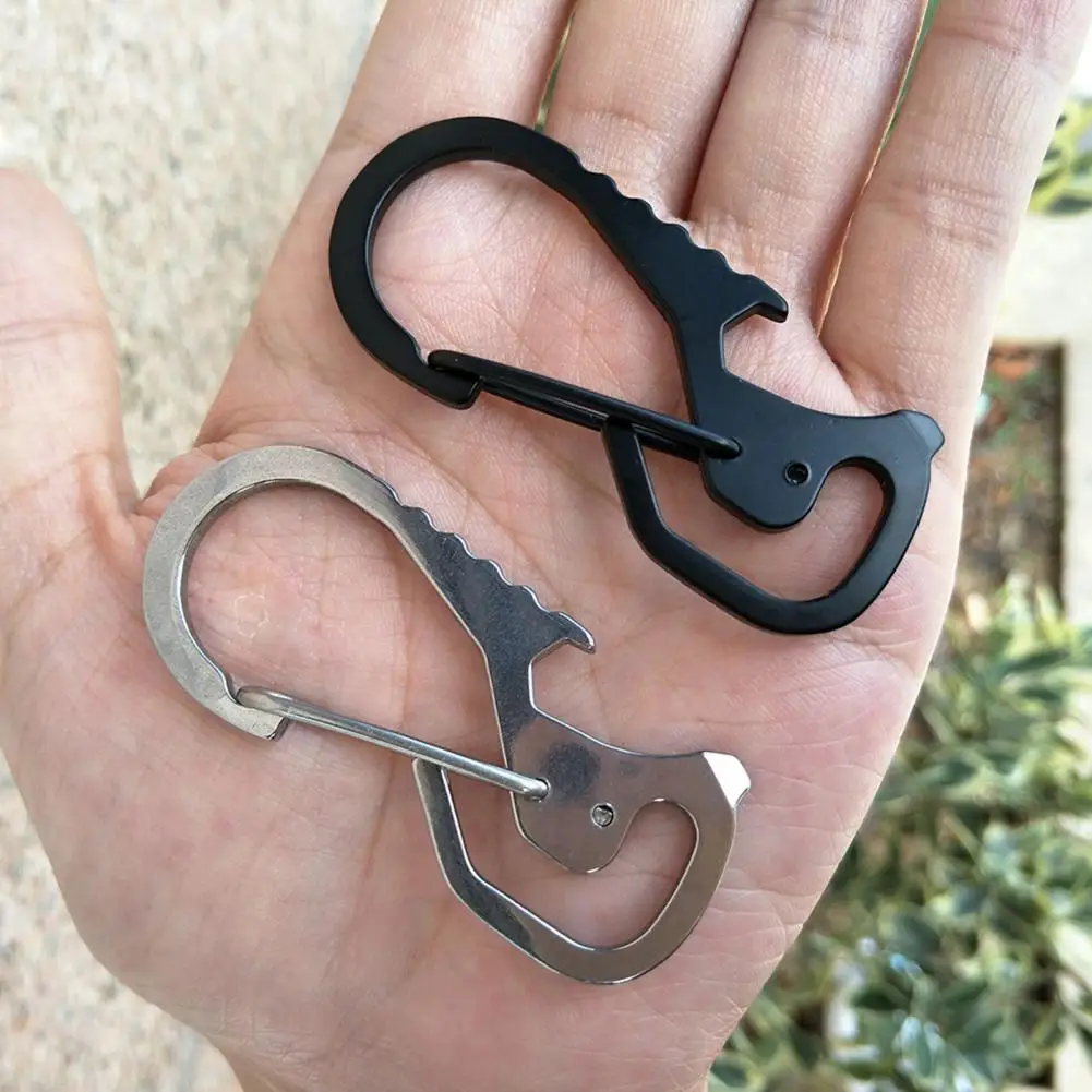 Multipurpose Key Ring Outdoor Camping Bottle Opener Carabiner Multi Pocket Tool Screwdriver Gadget Climbing Outdoor Tool