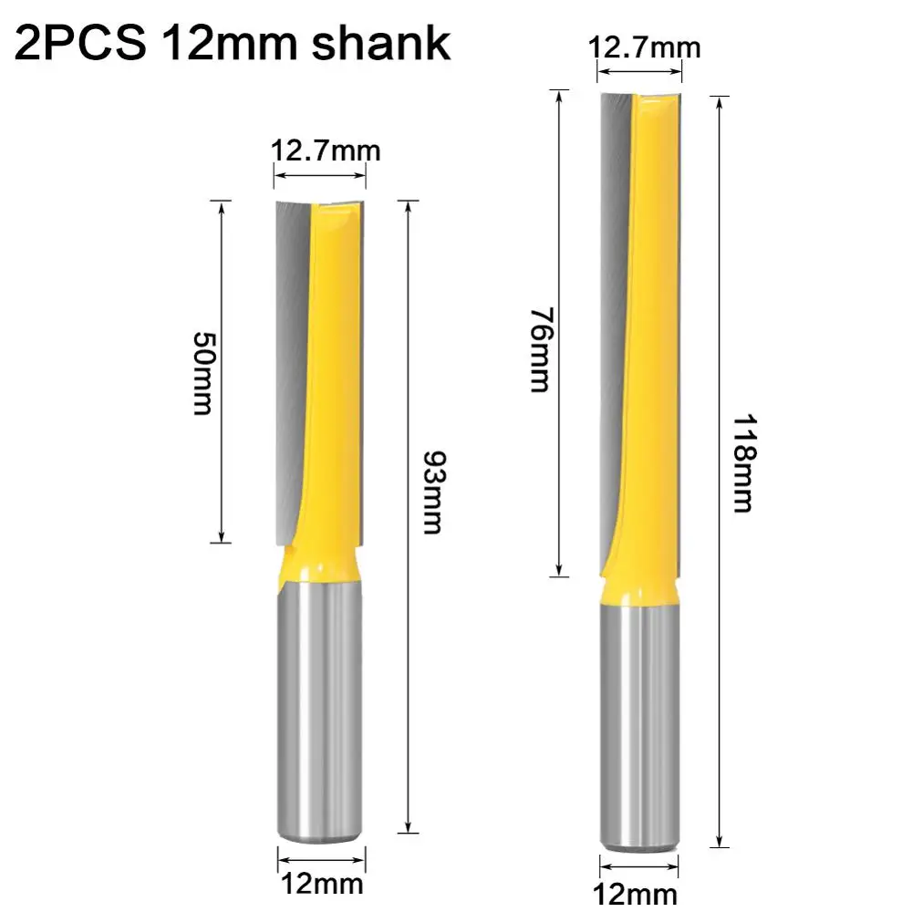 Broca de grabado inferior de limpieza larga, enrutador de carburo sólido, herramientas de carpintería, fresa CNC, 1/2 pulgadas, 12mm, 1 unidad