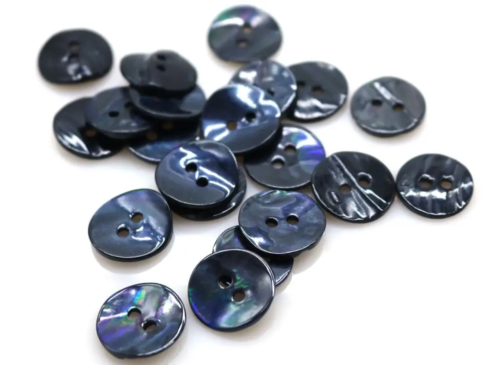 20pcs/lot 12mm/15mm/22mm fashion natural dyed dark blue real shell button 2 holes button