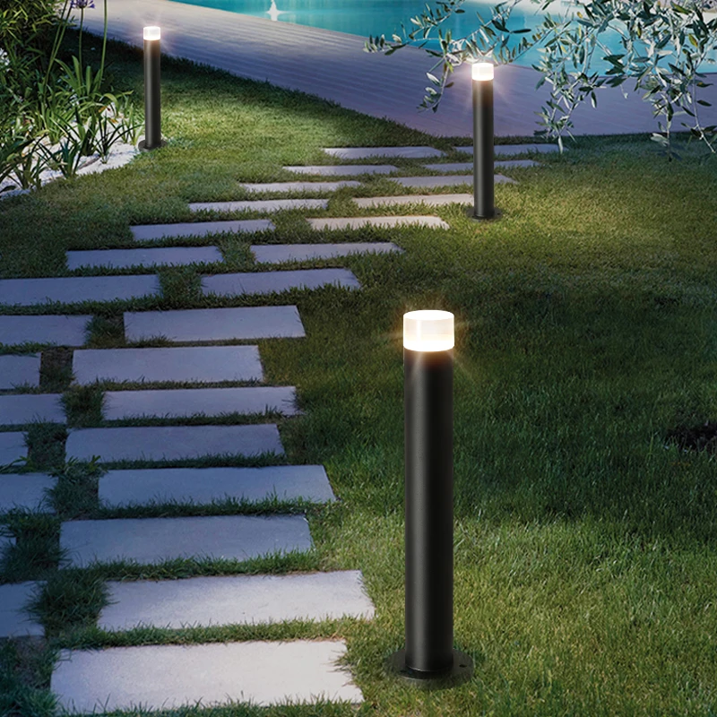 

1PCS IP65 Waterproof 15W LED Garden Lawn Lamp Modern Aluminum Pillar Light Outdoor Courtyard Villa Landscape Lawn Bollards Light