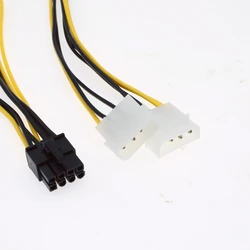 Best Price 8-pin to Dual 4-pin Computer Host Graphics Card Power Cable Y-Shaped 8-pin PCI Express to Dual 4-pin Molex 18cm