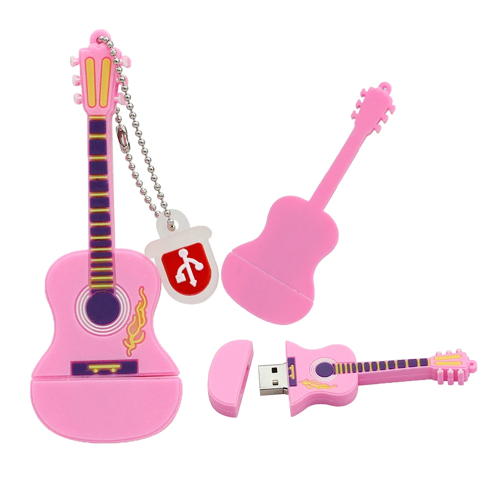 Colorful Cartoon Pendrive 128GB USB Stick Guitar Musical Instruments Guitar Model Pendrive 4GB 8GB 16GB 32GB USB Flash Drive